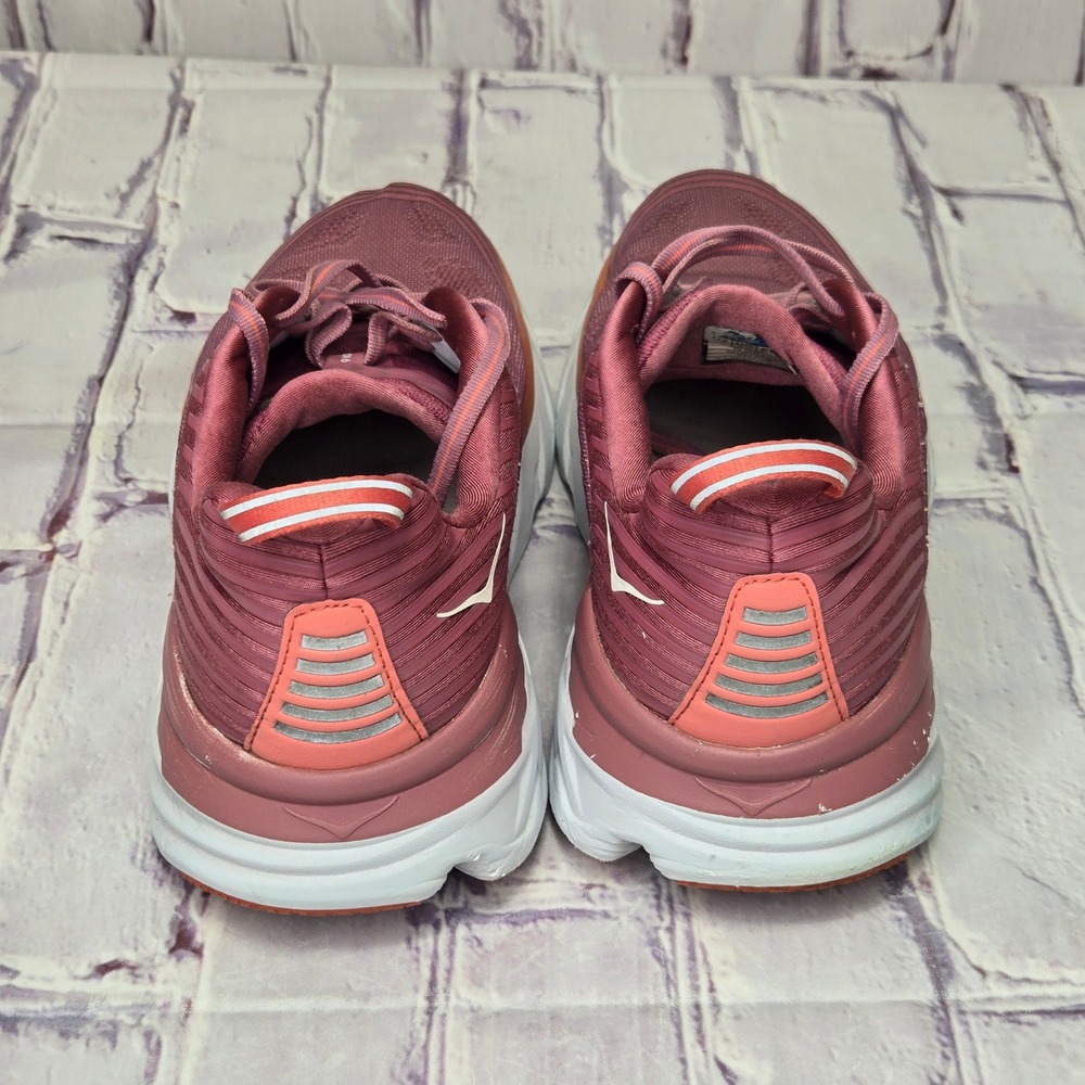 Hoka One One Bondi 6 Womens Sz 10 Running Athletic Shoes Mauve Orange Sneakers - Picture 7 of 10